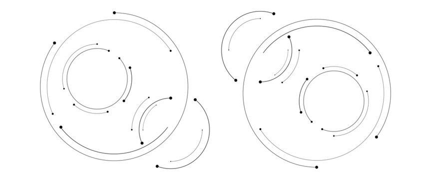 Vector with interconnected circles and dots illustration abstract background