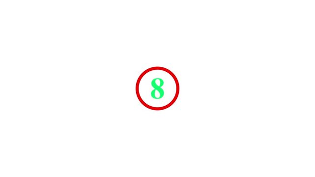 Digital modern countup timer from 0 to 15 seconds against a pure white background for video intros presentations education online learning progress visual, clear numbers, minimalist design, UI element