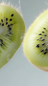 Video Fresh kiwi fruit cut in half