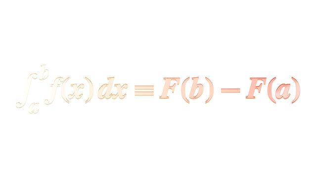 Fundamental theorem of calculus in gold glass isolated
