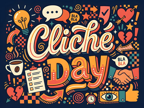 Colorful clich&eacute; day celebration illustration