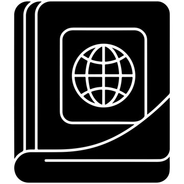 Open books icon with globe symbol