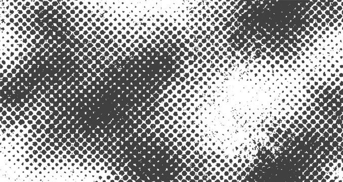 Black Ink Dot Grunge Texture Featuring Scattered Speckles, Fine Noise, Rough Marks and Weathered Vintage Effect.