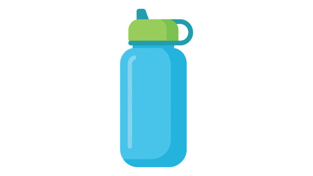Cartoon Water Bottle with Green Cap and Blue Body