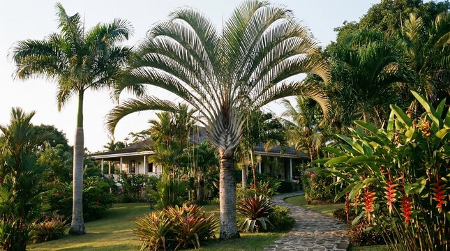 Tropical garden landscape