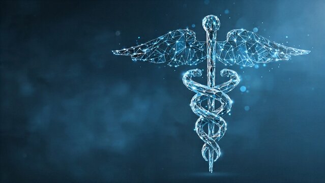 Healthcare Safety Shield Symbol with Medical Protection with Copy Space with Left Aligned Copy Space