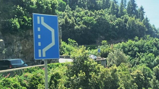 Vehicles Driving Scenic Coastal Road Amalfi Coast Italy Summer