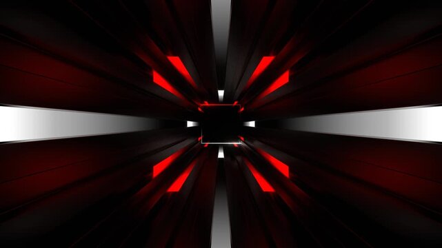 Red and White Neon Saw Lines Tunnel Background VJ Loop in 4K