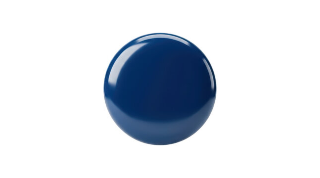 Dark blue glossy orb button with reflection for web interface design and app icon button elements