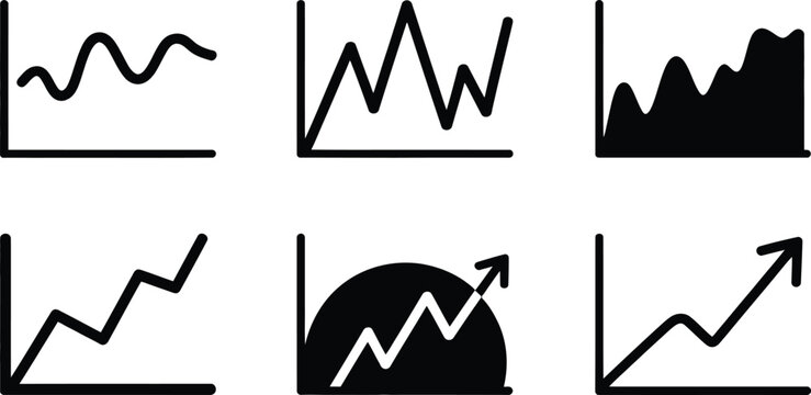 Collection of Business and Financial Graph Icons chart data