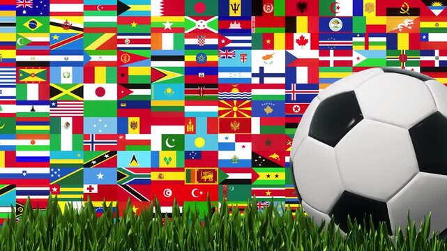 Soccer Ball and World Flags Looped
