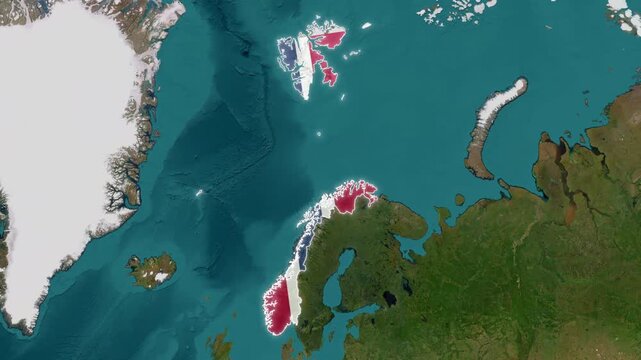 Norway Map Animation with National Flag and Border, 4K Scandinavian Motion Graphics
