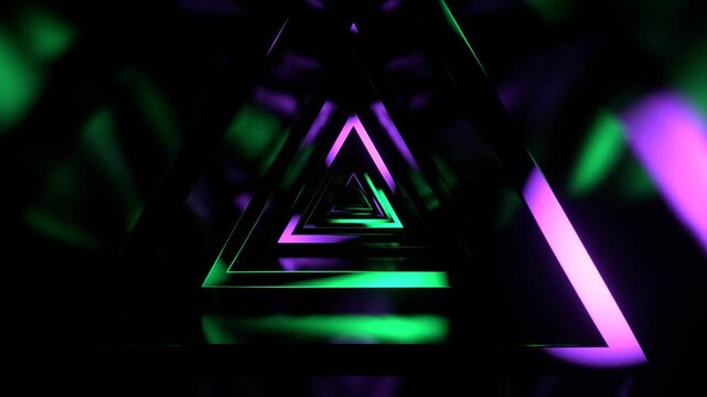 Purple and Turquoise Triangle Warp Tunnel Background VJ Loop in 4K