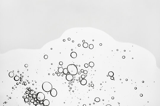 Abstract skincare serum texture with bubbles and innovative formulation