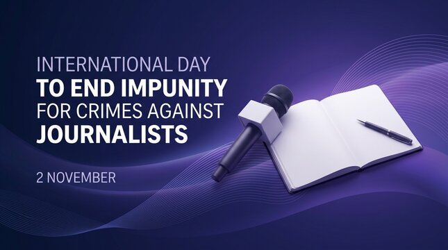 International day to end impunity for journalists concept with pen