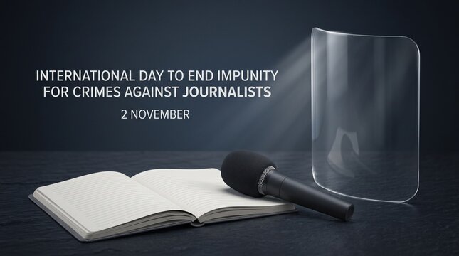International day to end impunity for journalists with microphone and book