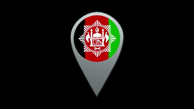 Afghanistan Flag Location Map Marker Pin With Alpha Channel
