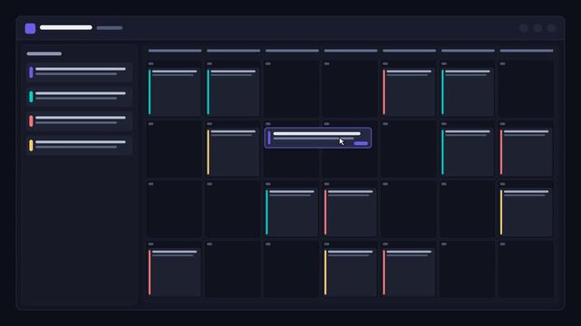 Interactive calendar interface application showing schedule events and planning tools schedule planner event planner app interface agenda view monthly schedule planner event planner app