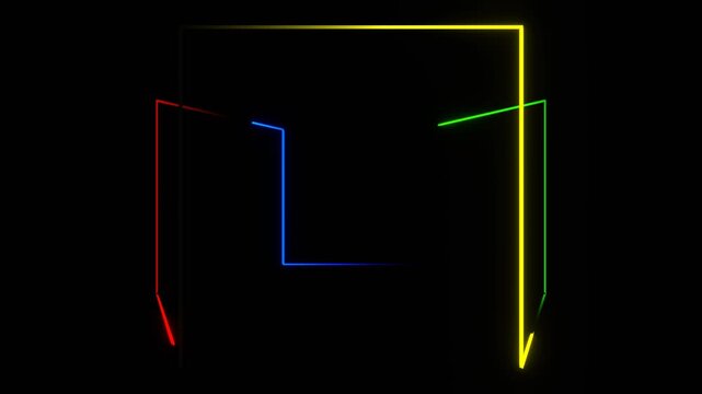 Multicolor Neon Cyber Face Background VJ Loop in 4K