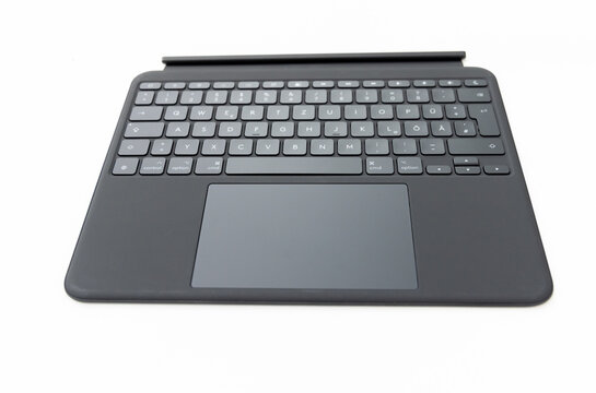 Modern black tablet keyboard case with built in trackpad