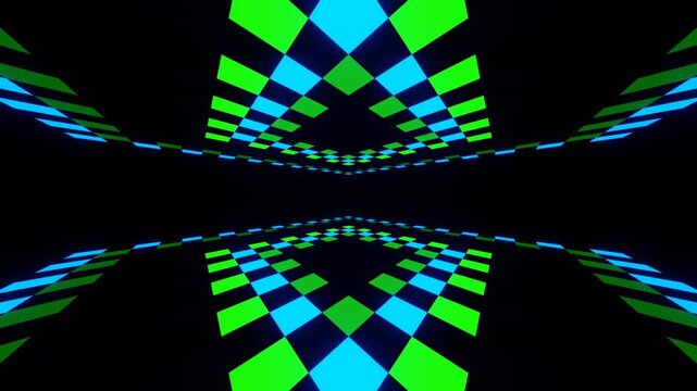 Green and Blue Chess Light Pulse Background VJ Loop in 4K