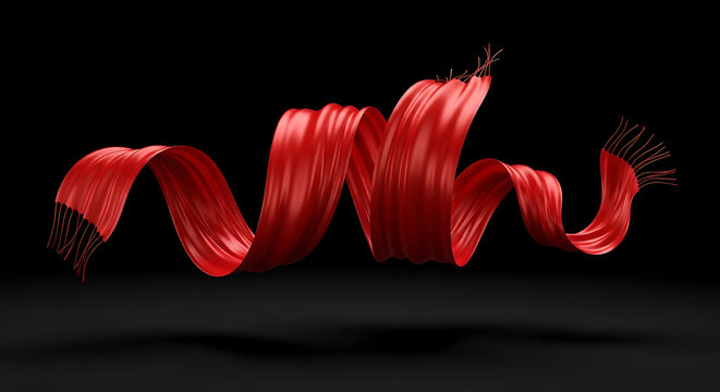 Abstract red liquid wave splash on black background