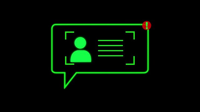KY C verification failed concept with loop animation on black background. 4k 
