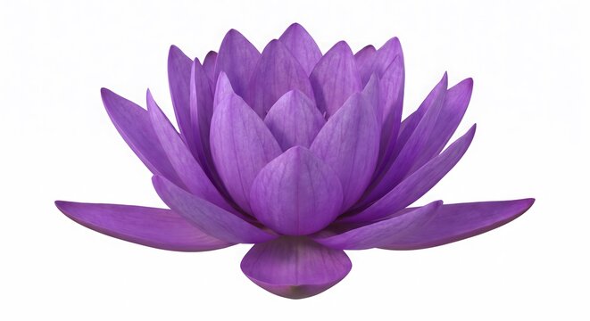 Purple lotus flower with botanical, isolated