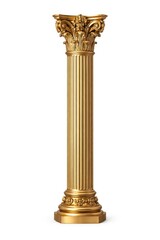 Naklejka premium Ornate golden Corinthian column with intricate floral designs.