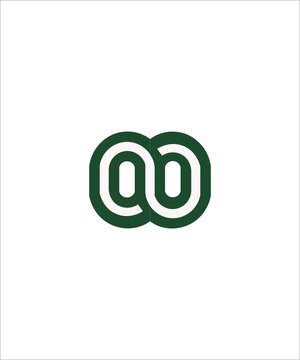 Abstract interlocking green loop infinity shape logo vector design