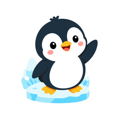 Fototapeta premium Cute Penguin Character Vector Illustration for Kids