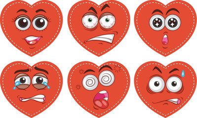 Fototapeta premium set of red hearts