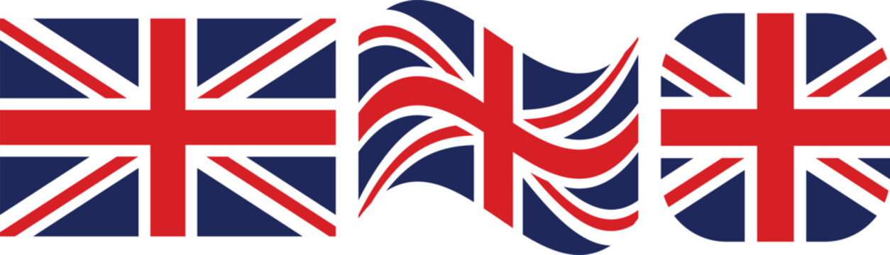 United Kingdom Flag Collection with Union Jack and Waving Flag Designs