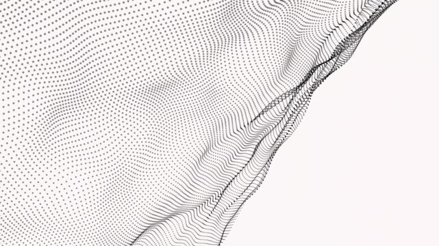 Abstract motion background with floating wave of tiny dark grey dots a sophisticated digital depicting a moving undulating