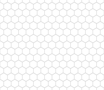 Seamless hexagonal tile pattern with grout lines, geometric honeycomb floor texture