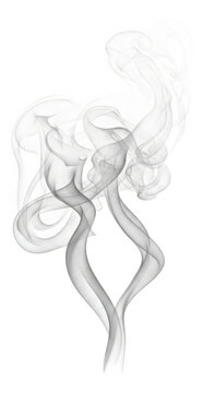 Abstract flowing smoke swirl on a transparent background