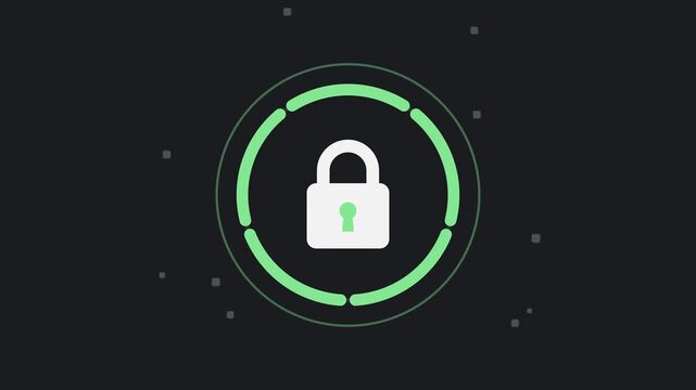 Amber on graphite padlock locking inside a shield ring data protection