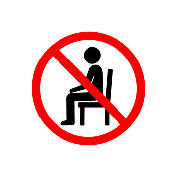 No sitting prohibition sign with person on chair