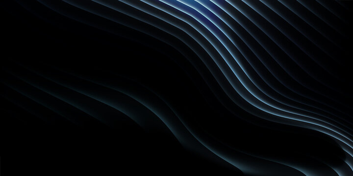 Dark blue abstract flowing contour lines background with elegant luminous wave curves, minimalist futuristic topographic texture, premium technology backdrop for branding, banners and presentations