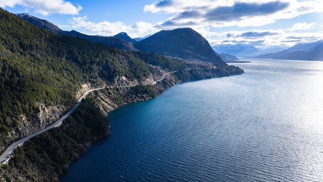 Lake Lakar and Route 40 Along the Seven Lakes Road in Neuqu&eacute;n Province, Argentina.
