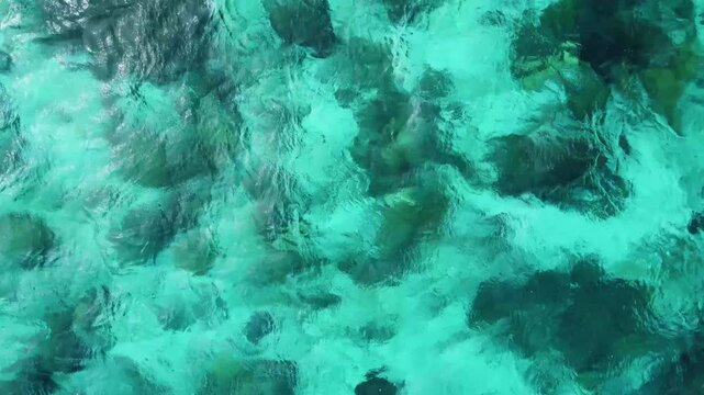 Blue turquoise sea water waves