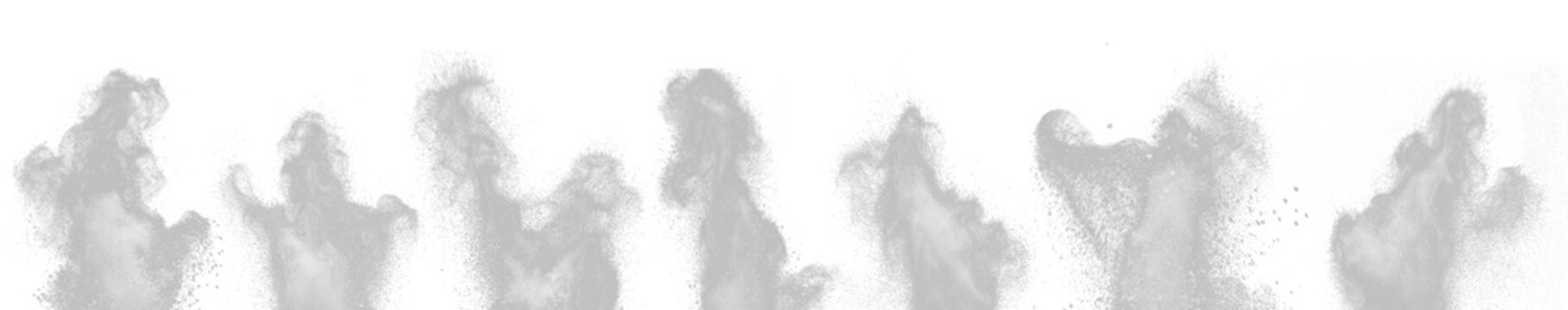  
White Powder Explosion Set on Black Background