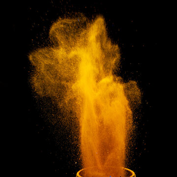 Orange Color Powder Explosion Background