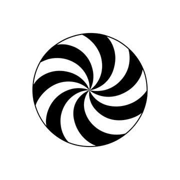 Circle with swirling black and white blades