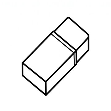 Rubber eraser stationery tool for correcting and erasing outline icon