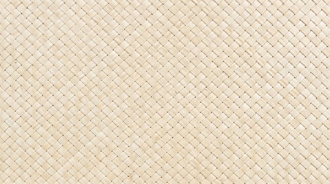 Natural beige woven straw texture background with diagonal pattern