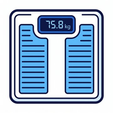 Digital bathroom scale displaying 758 kg weight on a white background