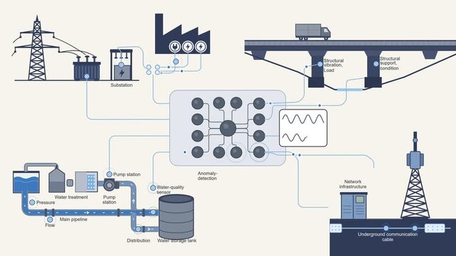 Conceptual Illustration of an Integrated Smart Energy Grid and Urban Infrastructure Management System for Sustainable Industrial Development