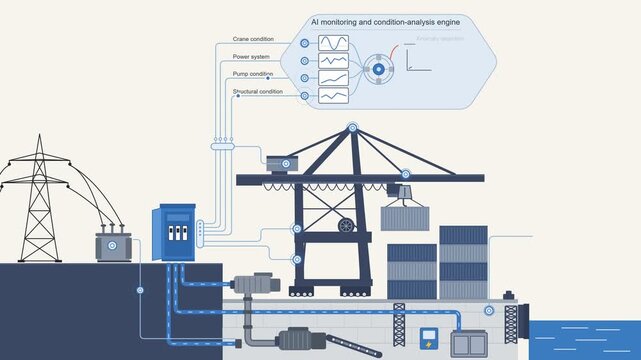 AI Monitoring and Condition Analysis System for Smart Port Industrial Infrastructure and Logistics Management