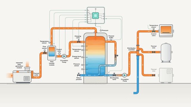 Schematic Diagram of an Efficient Residential Heat Pump System for Sustainable Home Heating and Cooling